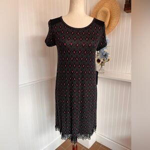 Simply Vera Vera Wang Black-Pink Lace Nightgown NWT